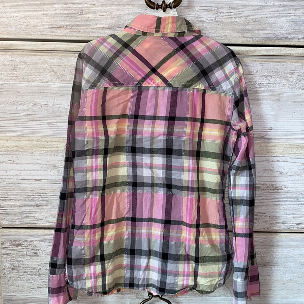 Girls Plaid Button-Down Top - Picture 6 of 6